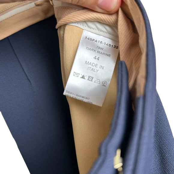 Chloé Size 14 NEW Pantalon Dark Marine Made in Italy Navy Blue Career Tags Pleat - Picture 9 of 15